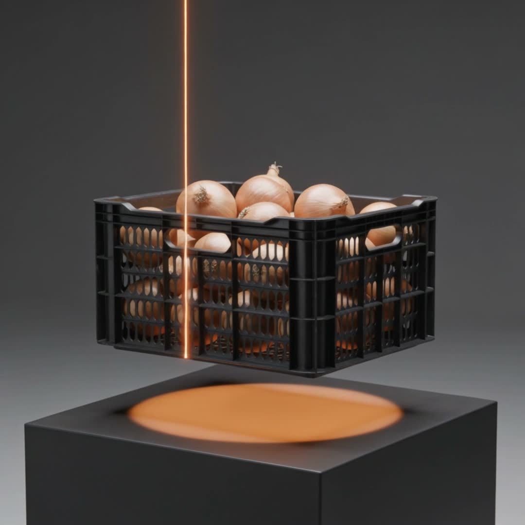En back med gul lök, en orange läslinje passerar